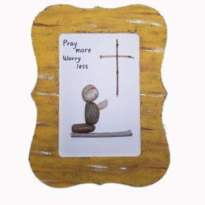 Pebble Art Picture Religious – Pray More Worry Less